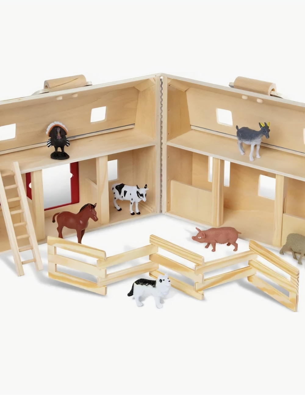 Melissa & Doug Red Barn Playhouse with Gray Roof and Natural Wood Handle - Picture 3 of 3